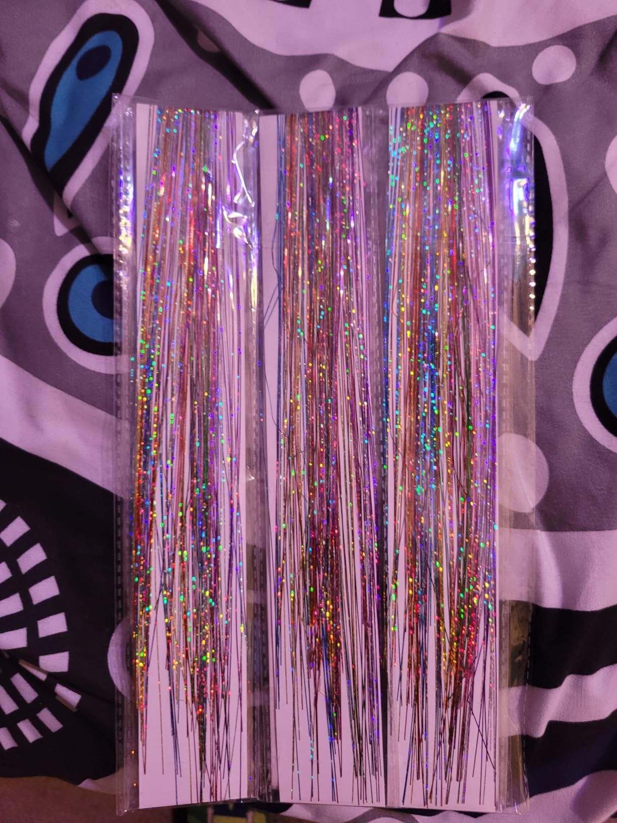 Hair Tinsel Kit Pack of 18 Pcs Hair Tinsel Clip in 19.6Inch Glitter Tinsel Hair Extensions Heat R... | Amazon (US)