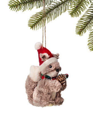 Holiday Lane Animal Playground Faux-Fur Squirrel Ornament, Exclusively at Macy's - Macy's | Macy's