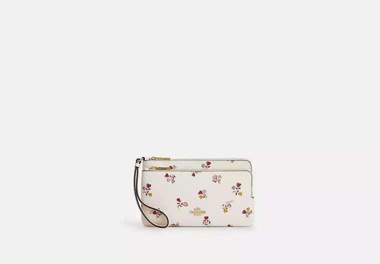 Double Zip Wallet With Heart Print | Coach Outlet US