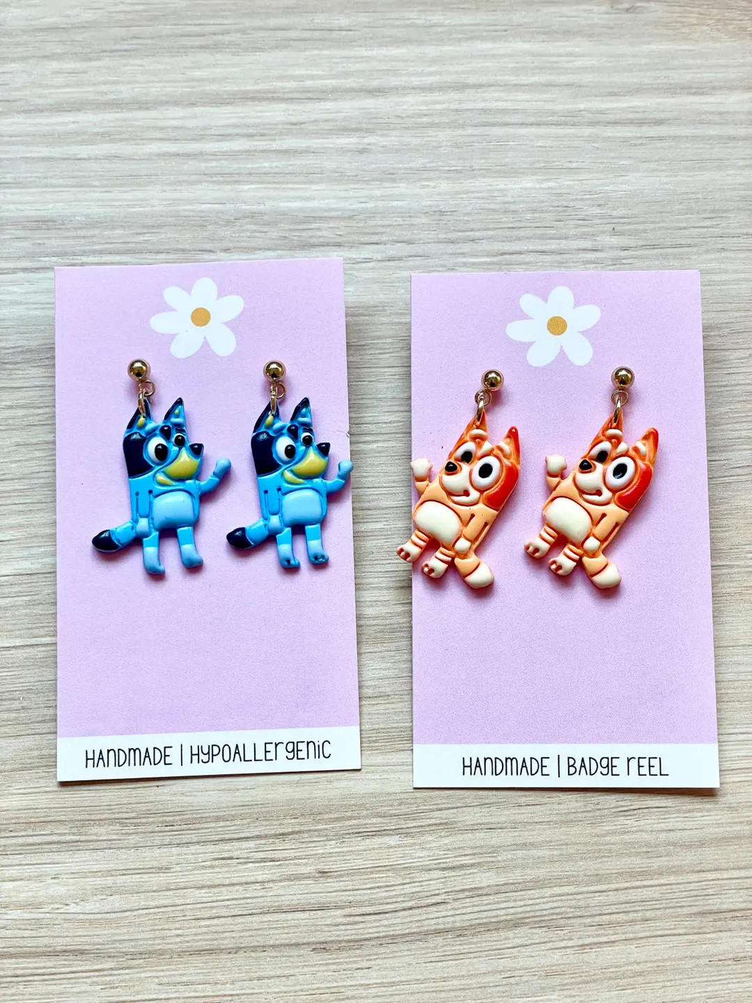 Blue and Orange Heelers Dogs Dangly Polymer Clay Earrings / Hypoallergenic / Handmade and Hand Pa... | Etsy (Global)
