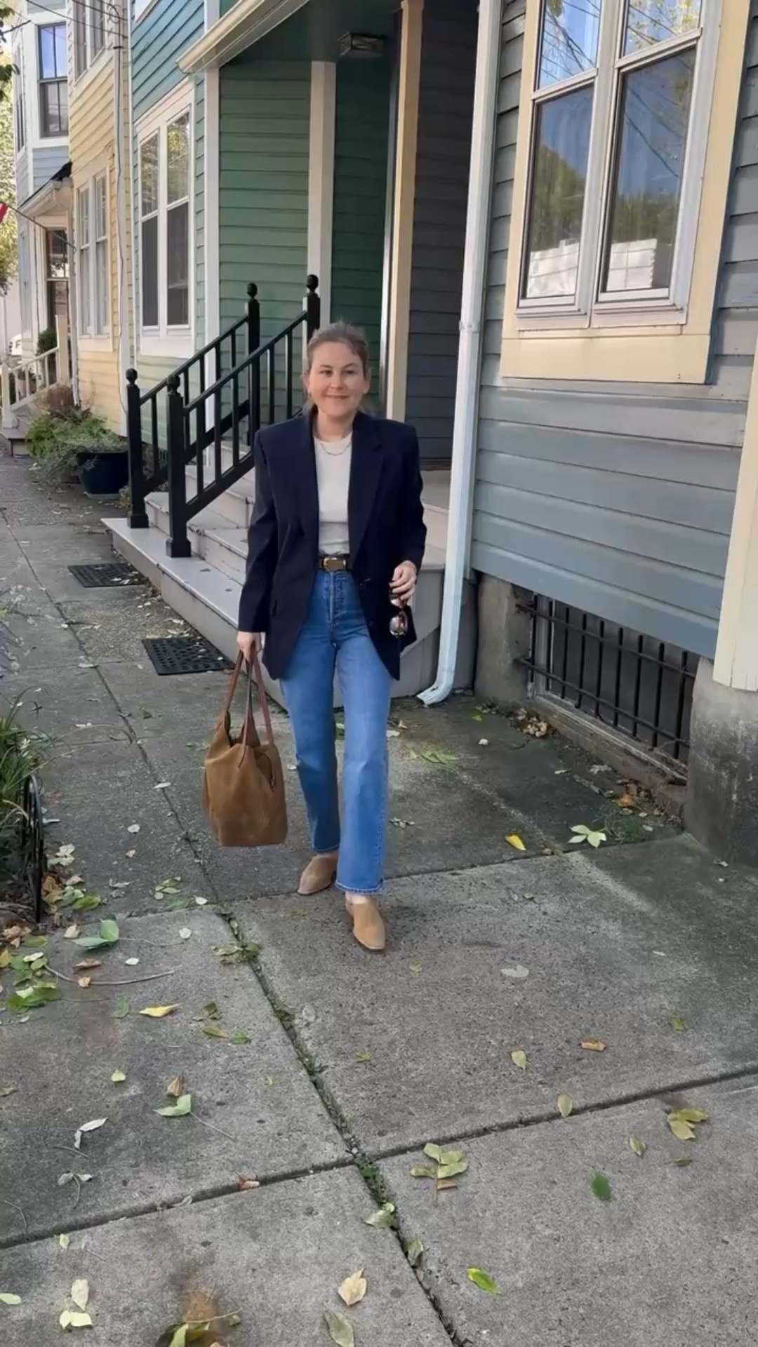 Wearing XS in the blazer - size down one size! It's currently 40% off with code SHOPFALL
Jeans are TTS. I'm wearing a 28. I'm wearing the color called Essential Colors — 5 yrs kiss n tell bl
M in the tank top (I'm wearing a slightly different, off white color but I'll wear my white tank with this too)
Shoes are TTS
Bag is the same bag but in a different color  

#LTKStyleTip #LTKShoeCrush #LTKSaleAlert