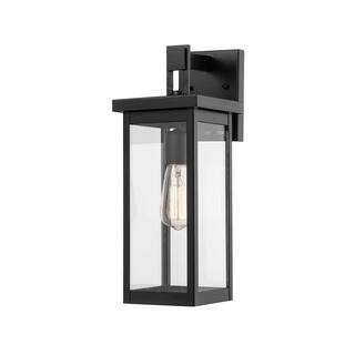 Millennium Lighting 1-Light Powder Coat Black Outdoor Wall-Light Sconce with Clear Glass 2601-PBK... | The Home Depot