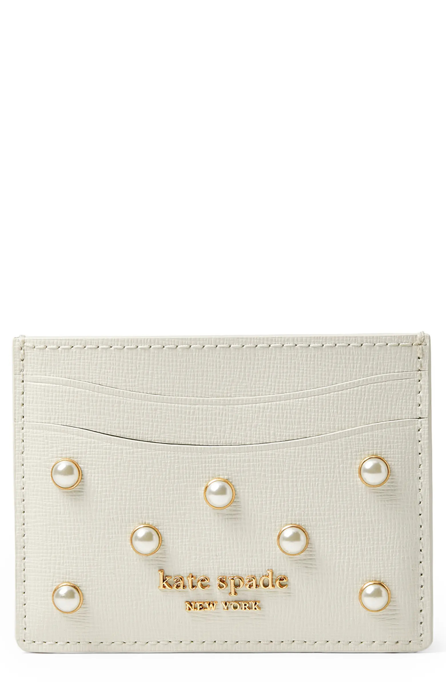 kate spade new york morgan imitation pearl card case | Nordstrom | Nordstrom