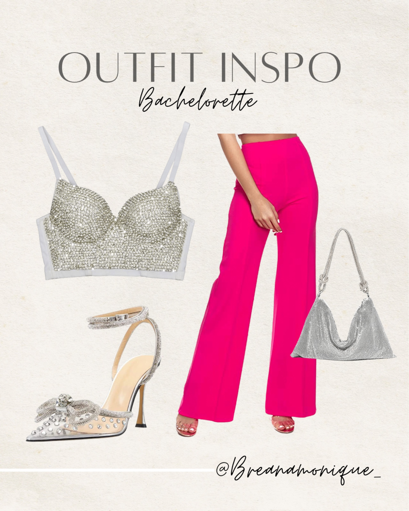 Outfit inspo, bride to be, bachelorette party, rhinestone corset, rhinestone purse, wide leg pants bachelorette outfit 

#LTKstyletip #LTKwedding #LTKunder100