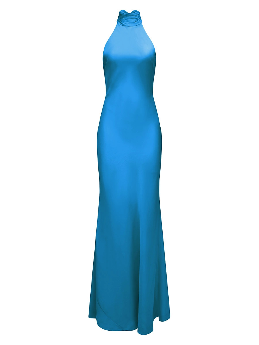 Women's Speranza Satin Gown - Daphne Blue - Size 12 | Saks Fifth Avenue