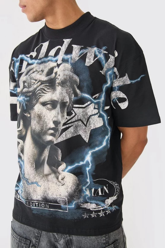 Oversized Renaissance Over Seams T-shirt | boohooMAN (US & Canada)