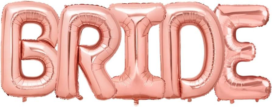 xo, Fetti Rose Gold Jumbo BRIDE Balloons - 40 inch, XL | Bachelorette Party Decorations, Wedding ... | Amazon (US)