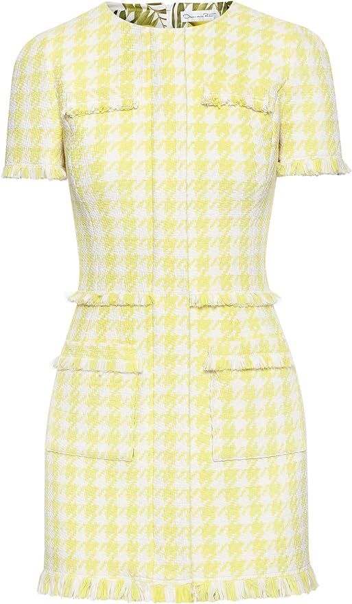 Amazon.com: Oscar de la Renta, Gingham Tweed Fringe Mini Dress | Amazon (US)