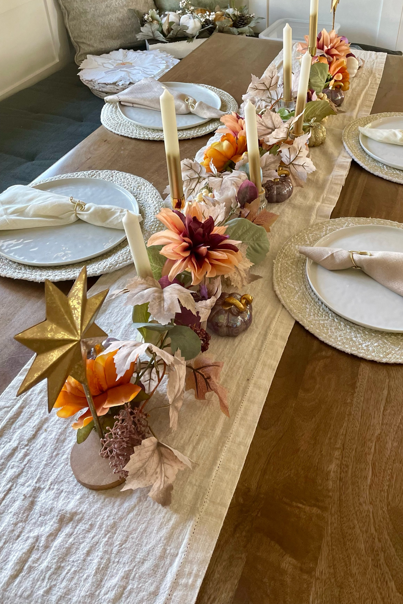 Fall tablescape • thanksgiving tablescape • dining decor • table decor 

#LTKhome #LTKHolidaySale #LTKSeasonal