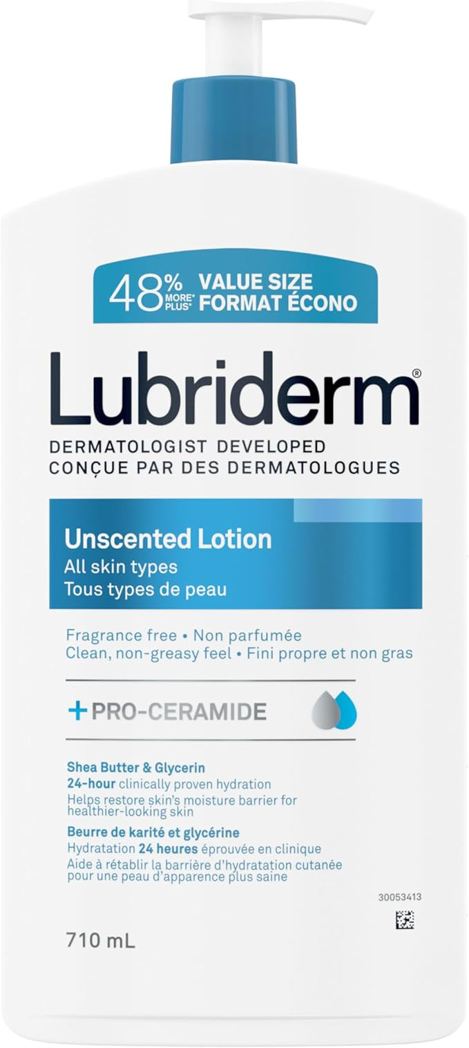 Lubriderm Unscented Lotion, Shea Butter and Glycerin, Dry Skin, Hand, Face Moisturizer, Fragrance... | Amazon (CA)