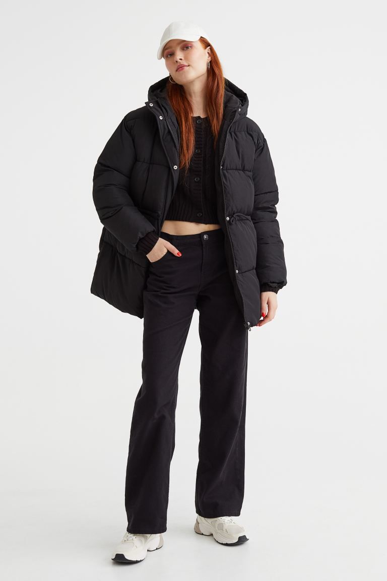 Drawstring-waist Puffer Jacket - Black - Ladies | H&M US | H&M (US)