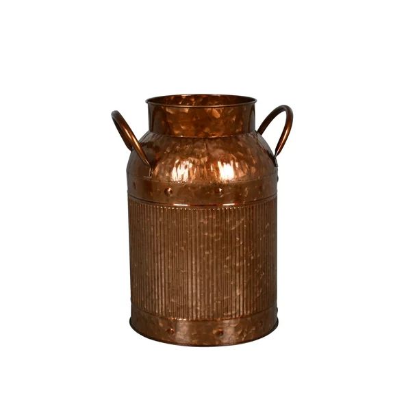 Mainstays 10.75" Rustic Copper Metal Decorative Planter Vase with Handles - Walmart.com | Walmart (US)