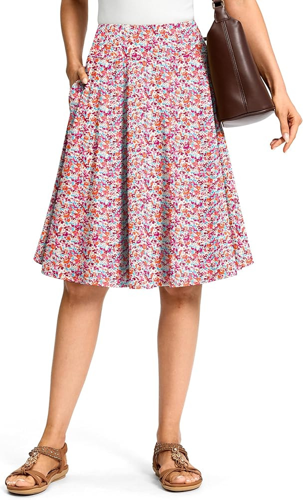 Viodia 24" Knee Length Long Skorts for Women Dressy Casual Midi Summer Travel Skort Modest Stretc... | Amazon (US)