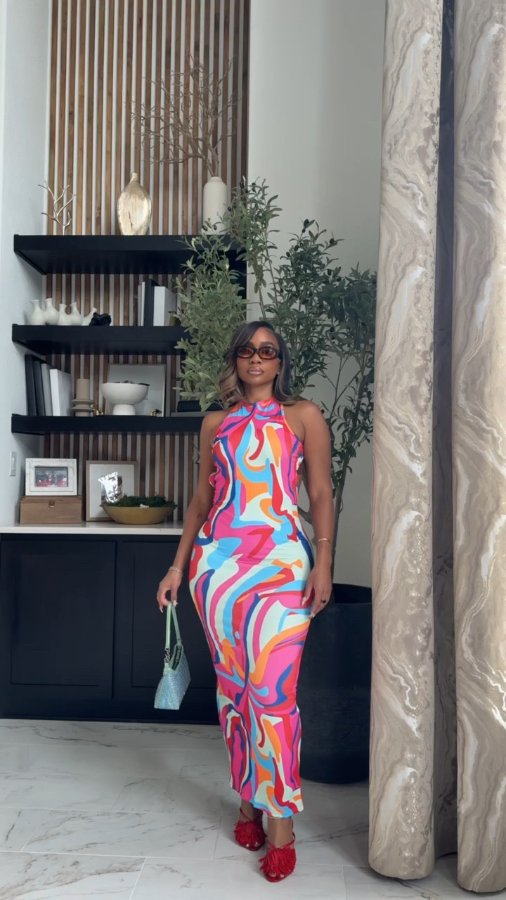 vibrant swirl pattern spring dresses with back cut-out

#LTKootd #LTKMidsize