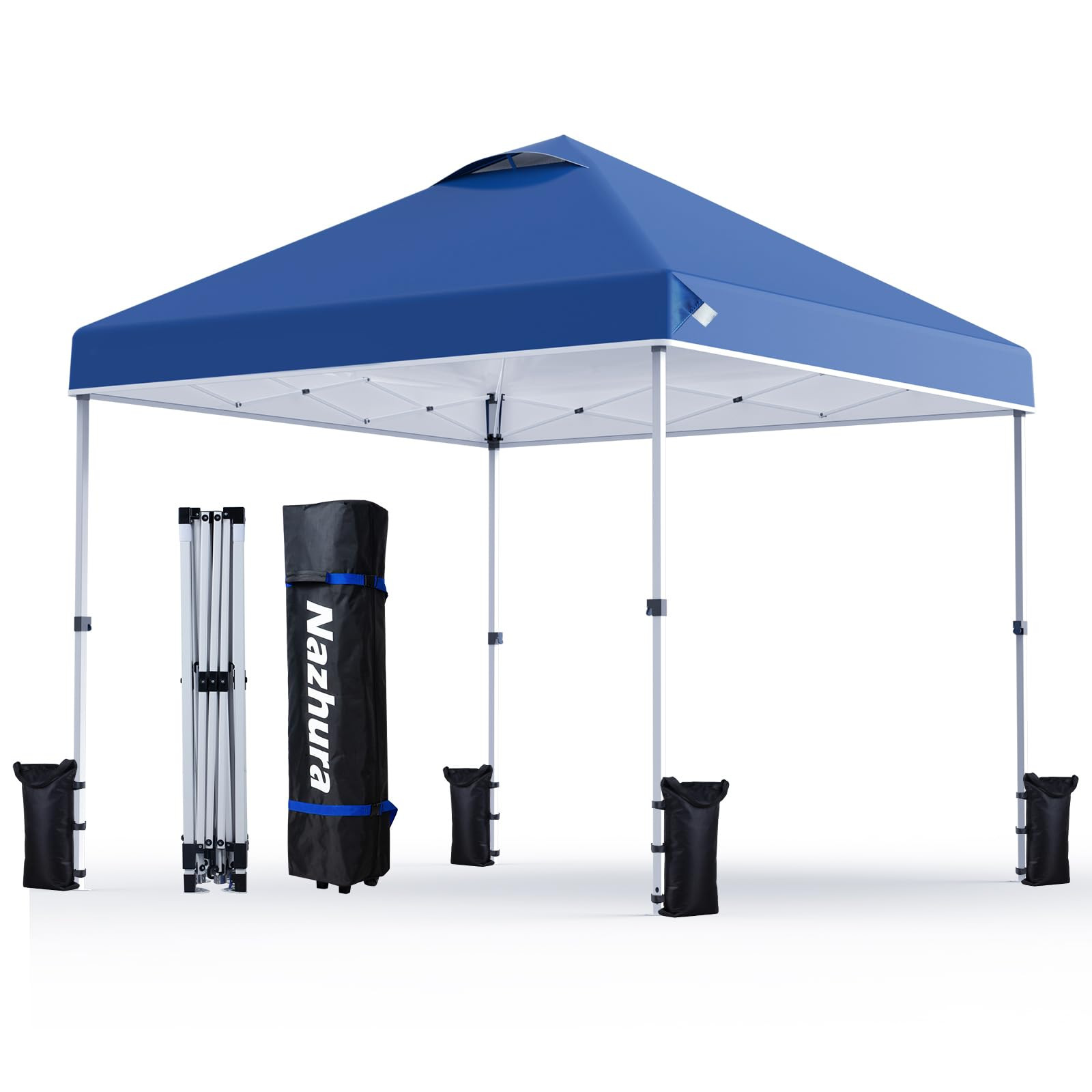 Nazhura 10' x 10' Pop Up Canopy Tent with Sand Weight Bag, Freestanding Sun Shelter for Picnic an... | Amazon (US)
