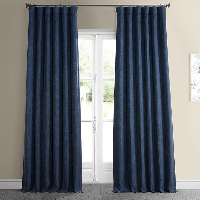 HPD Half Price Drapes BOCH-LN185-P Faux Linen Room Darkening Curtain (1 Panel) 50 X 108, BOCH-LN1... | Amazon (US)