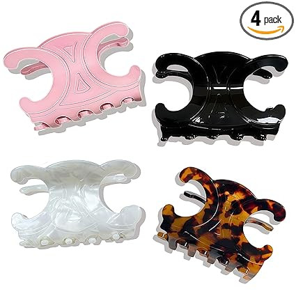 Premium Durable Acetate Butterfly Hair Clips, Hair Clip, 4 Pack Medium Size Acetate Hair Claw Cli... | Amazon (US)