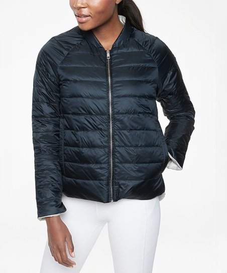 Navy Captain & Galactic Gray ReversaWarm Down Jacket - Women | Zulily