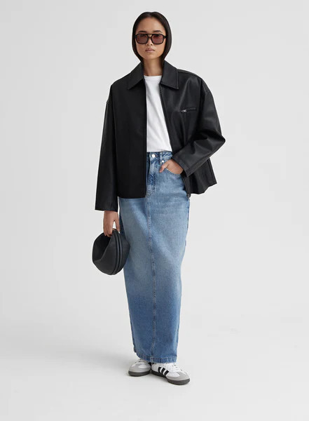 Antique Blue Denim Midaxi Skirt - Maxine | 4th & Reckless