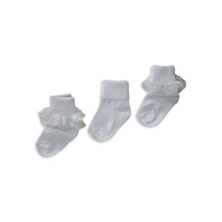 Wonder Nation Baby and Toddler Lace Socks, 3 Pairs - Walmart.com | Walmart (US)