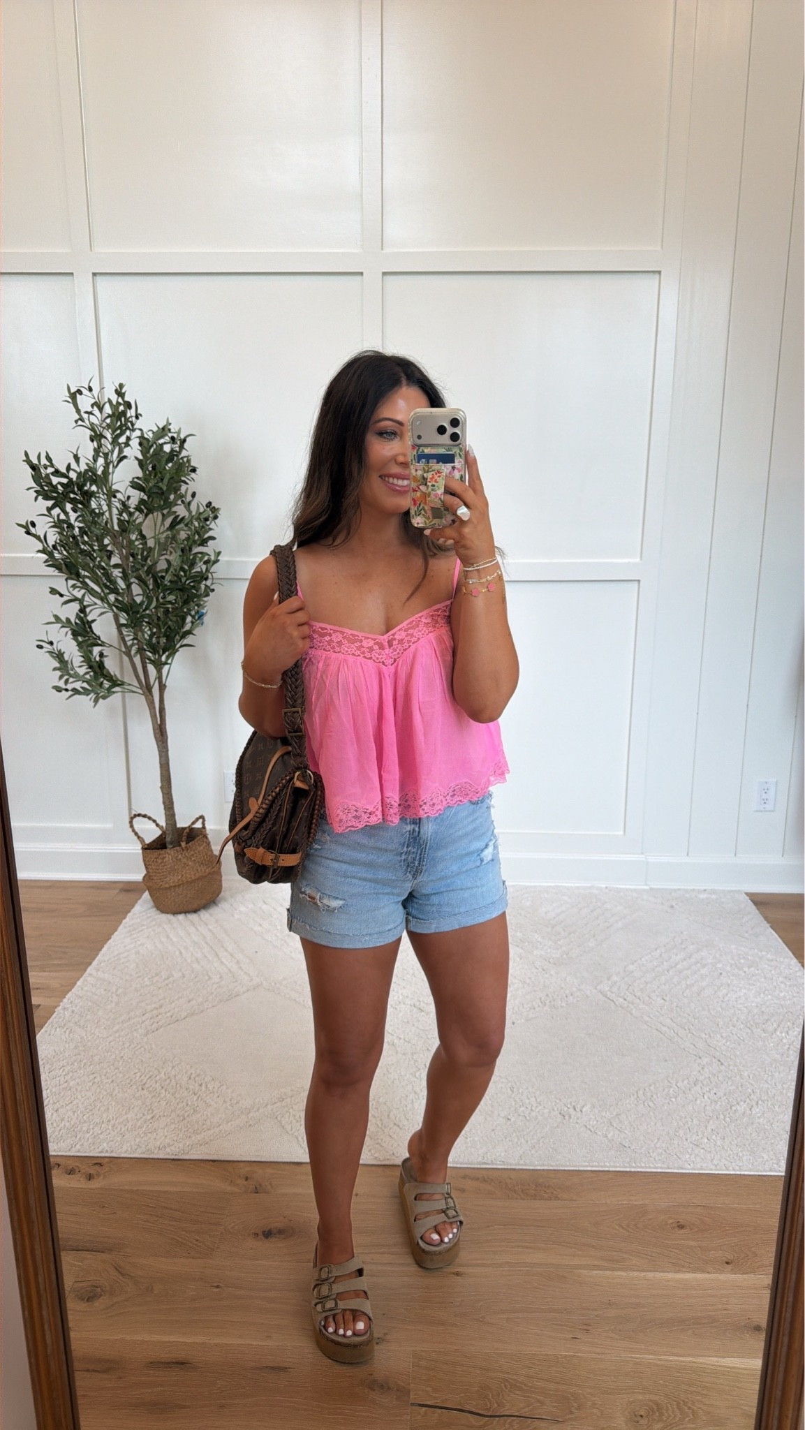 Pink + denim is always a YES 💕✨ This American Eagle look is giving cute, comfy, and effortlessly put together! The sweetest lace cami paired with the perfect denim shorts for summer errands, brunch, or a casual girls day ☀️ Linked everything for you! 

#LTKStyle #LTKFinds #AmericanEagle #AEOStyle #SummerOutfit #CasualChic #DenimShorts #EverydayStyle #SummerFashion #OOTD

#LTKmomlife #LTKootd #LTKdayinmylife