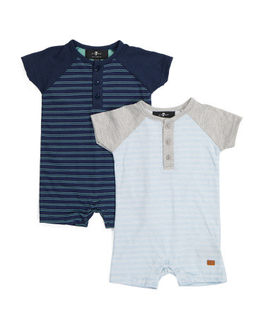 Newborn Boys 2pk Knit Rompers | TJ Maxx