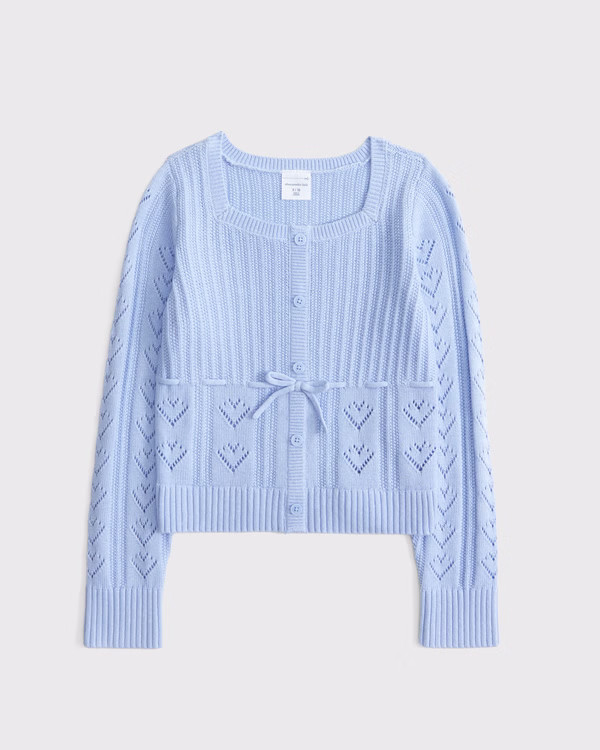 girls babydoll heart stitch sweater | girls spring break prep: up to 30% off select styles | Aber... | Abercrombie & Fitch (US)