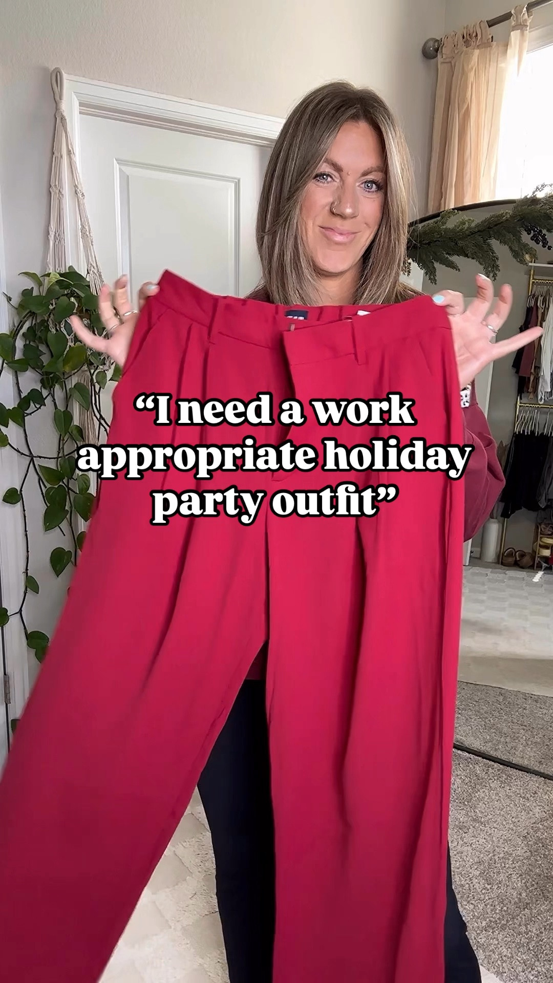 Work appropriate holiday party outfit - tall mom approved

Sweatshirt - large
Leggings - large 34”
Black top - medium tall
Red trousers - 10/30 long
Heels - 11 
Lip - “spiced pink”

#LTKWorkwear #LTKHoliday #LTKParties