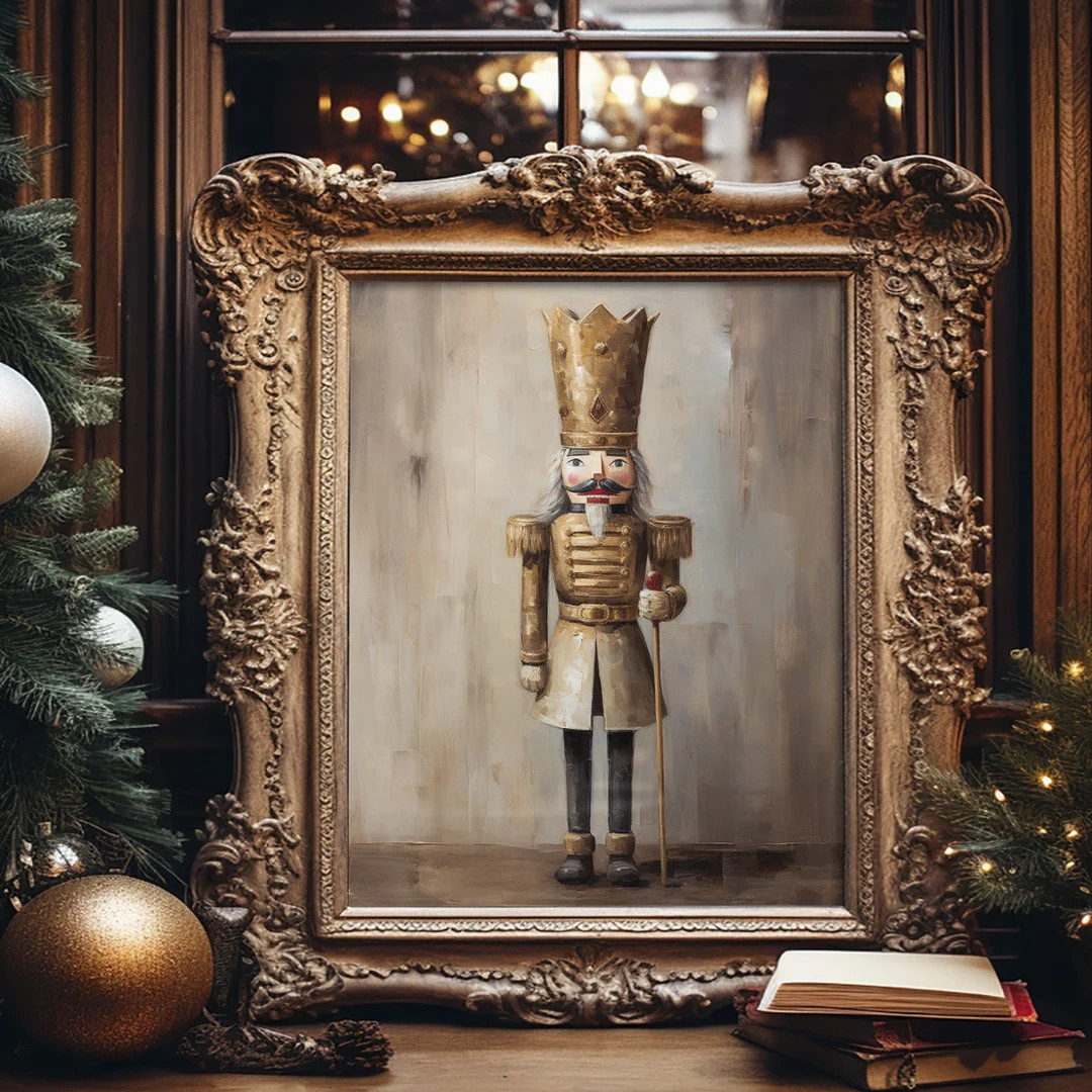 Gold Nutcracker Christmas Wall Art Decor Poster Print - Etsy | Etsy (US)
