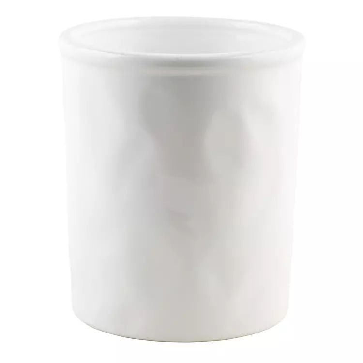 White Round Organic Utensil Crock | Kirkland's Home