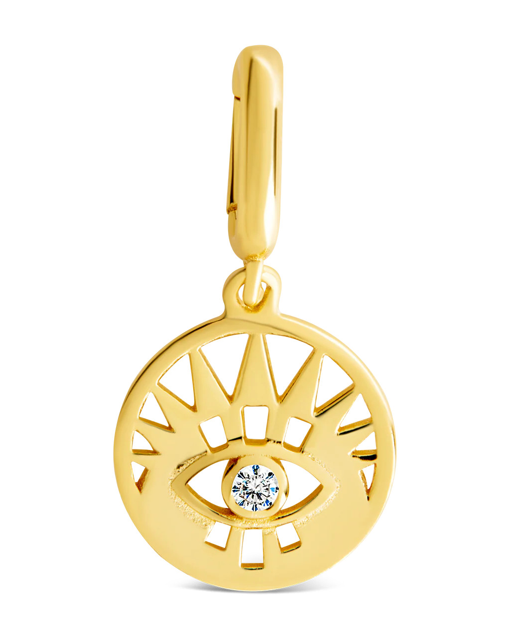 Sterling Silver CZ Evil Eye Disc Charm | Sterling Forever