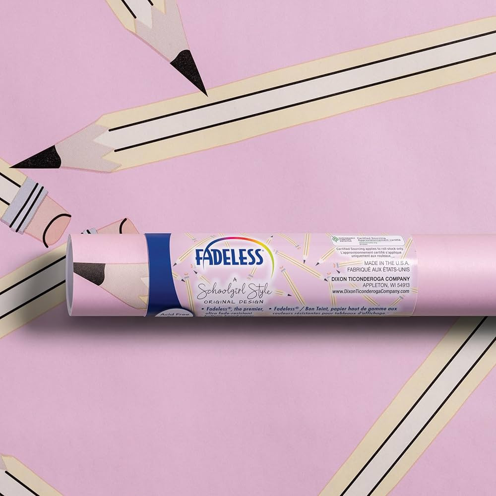 Fadeless Schoolgirl Style Bulletin Board Paper, Pencil Me in, 47.25" x 25', 1 Roll | Amazon (US)