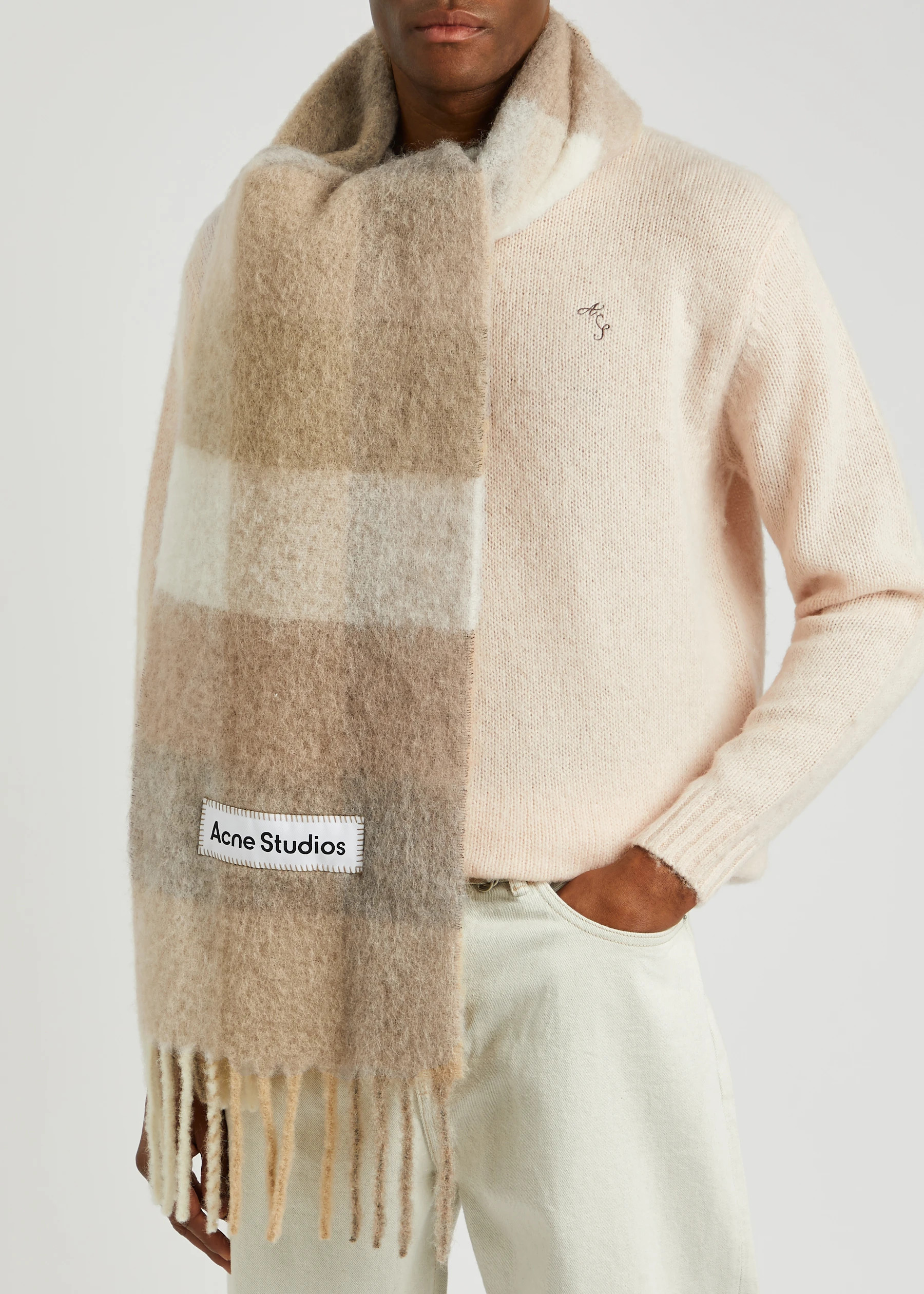 Checked alpaca-blend scarf | Harvey Nichols (Global)
