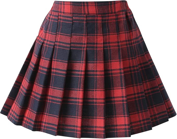 Women's & Girls' Pleated Plaid Mini Skirt School Girl Skirts Skorts Mom and Daughter Matching Out... | Amazon (US)