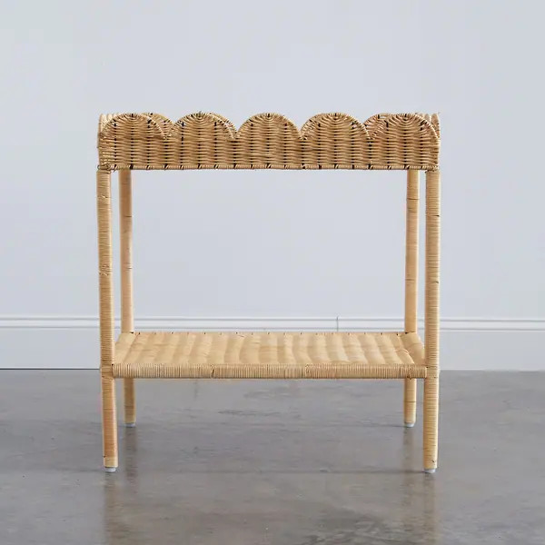 Scalloped Wicker Side Table - 24" x 18" x 25.5" - Bed Bath & Beyond - 37837509 | Bed Bath & Beyond