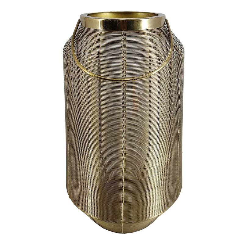 Gold Metal Wire Lantern, 17" | At Home
