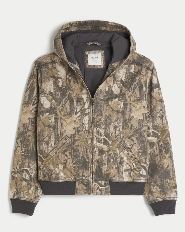 Men's Hooded Camo Zip-Up Jacket | Men's Jackets & Coats | HollisterCo.com | Hollister (US)