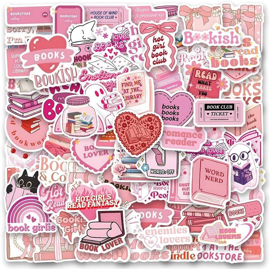 120Pcs Pink Book Stickers, Booktok Reading for Kindle Stickers, Aesthetic Kindle, Book Gifts foiT... | Amazon (US)