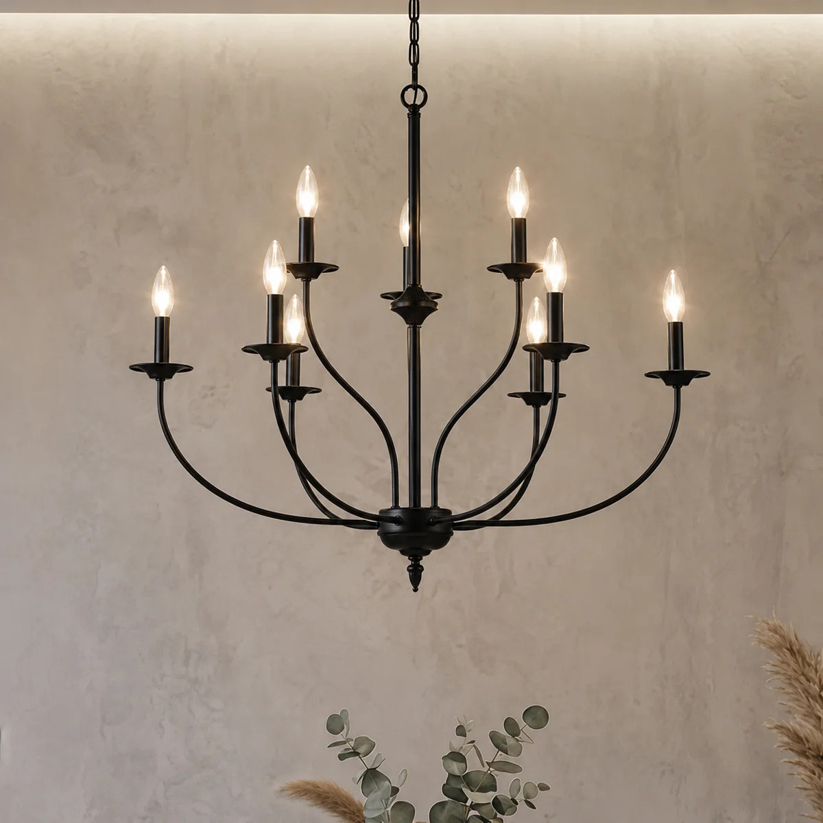Maroneia 9-Light Dimmable Metal Two-Tier Candle Style Chandelier with Adjustable | Wayfair North America