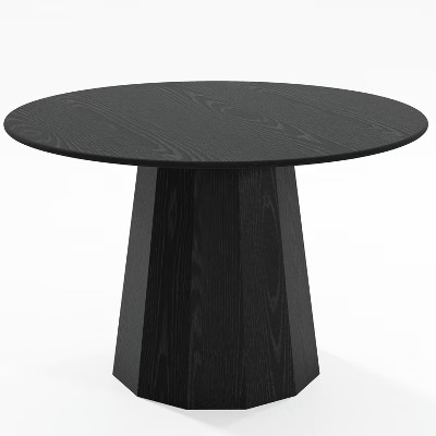 Dovelina 46" Modern Round Dining Table Black Wood Dining Room Table for 4 People | Target