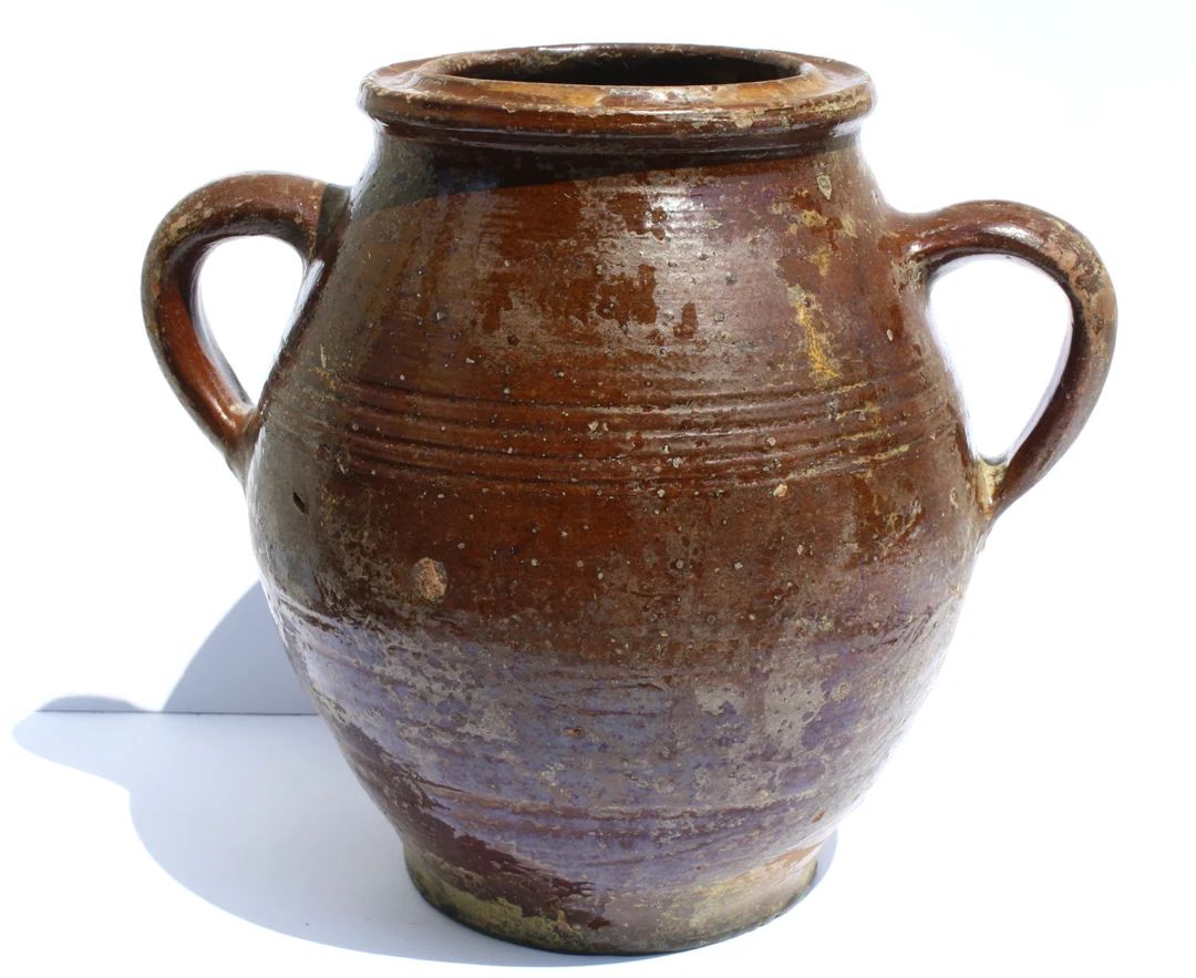 Huge Brown Glazed Stoneware Pot, Traditional Folk Pottery Pitcher, Vintage Ewer, Ceramic Pitcher,... | Etsy (US)