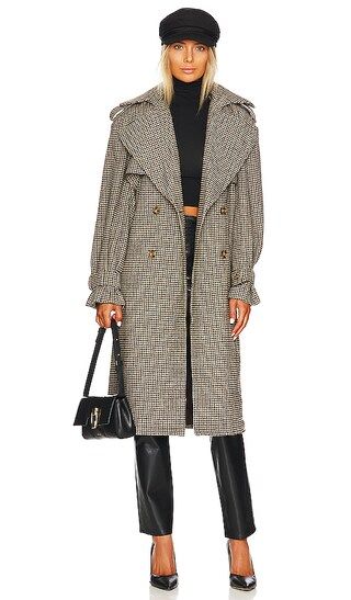 Oversized Check Trench in Brown Check | Revolve Clothing (Global)