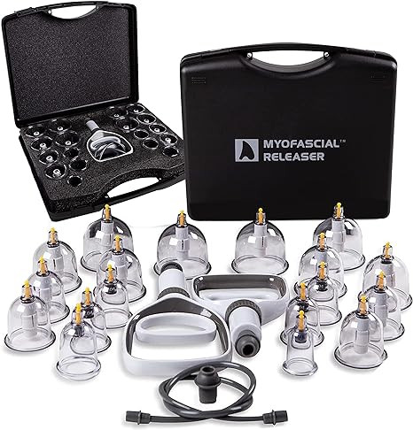 Myofascial Releaser Professional Cupping Therapy Set - 18 Multi-Sized Vacuum Cups with Two Hand P... | Amazon (US)