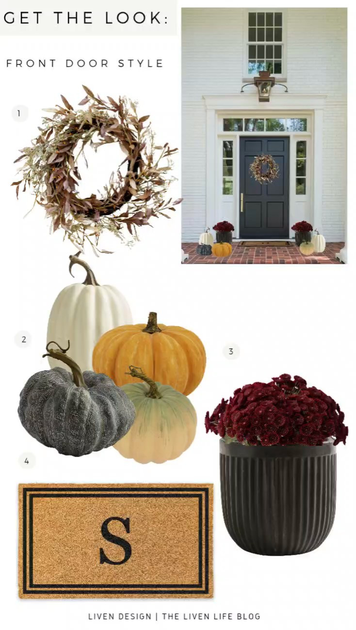 Elegant fall front door. Front door decor. Outdoor front door lights. Outdoor sconce. Fall wreath.  Outdoor planter. Decorative pumpkins. Heirloom pumpkins. Coir doormat. Home decor. Amazon decor. Target decor. Burgundy wreath. Fake pumpkin. Realistic faux pumpkins. Green pumpkin. Cream pumpkins. Lanterns

#LTKSeasonal #LTKHome #LTKSaleAlert