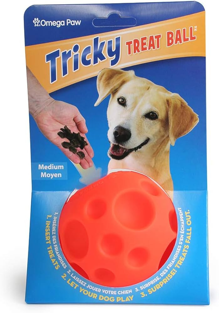 Omega Paw Authentic Tricky Treat Ball - Medium,Orange | Amazon (US)