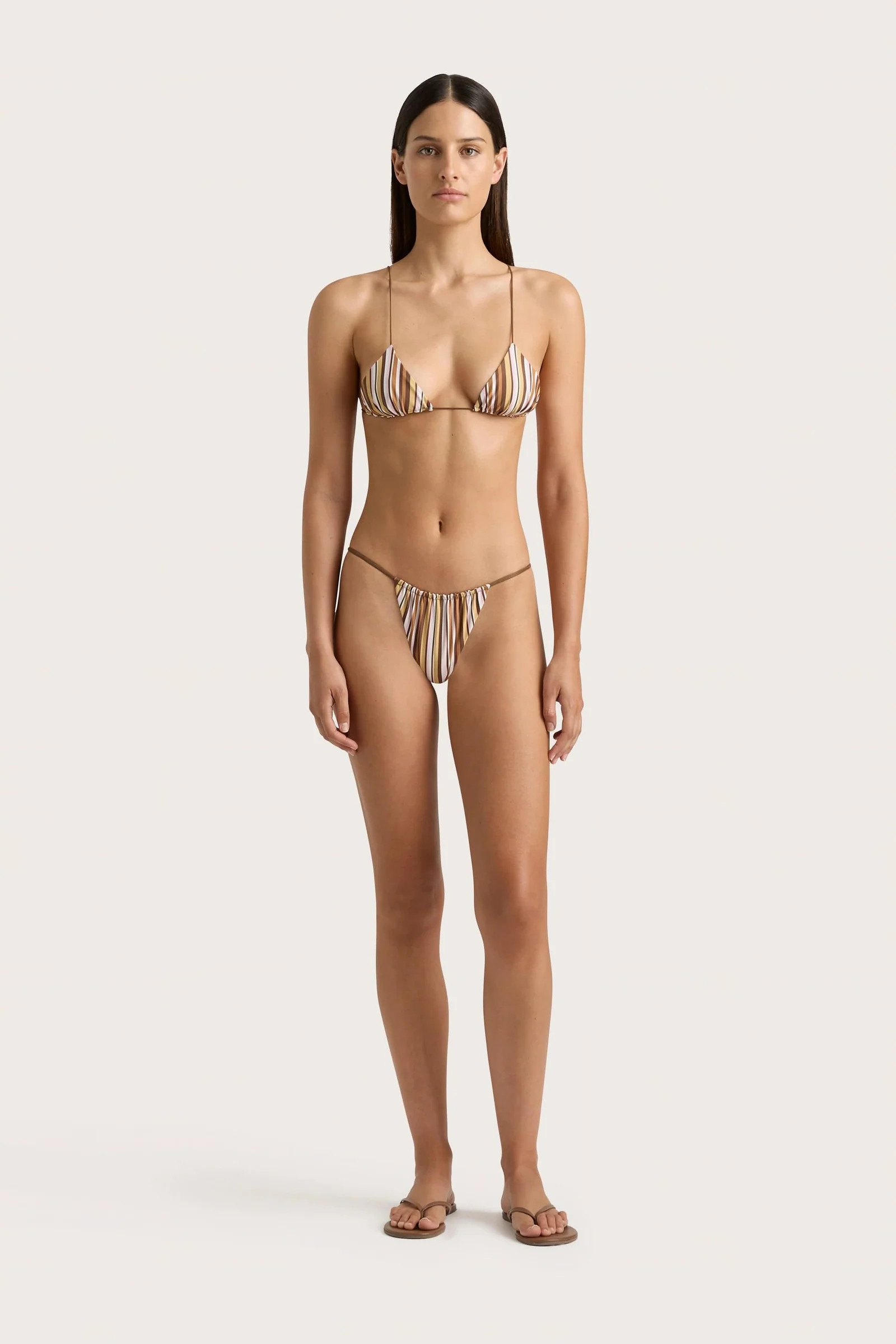 Elea Bikini Top Terracotta Stripe | Faithfull (AU)