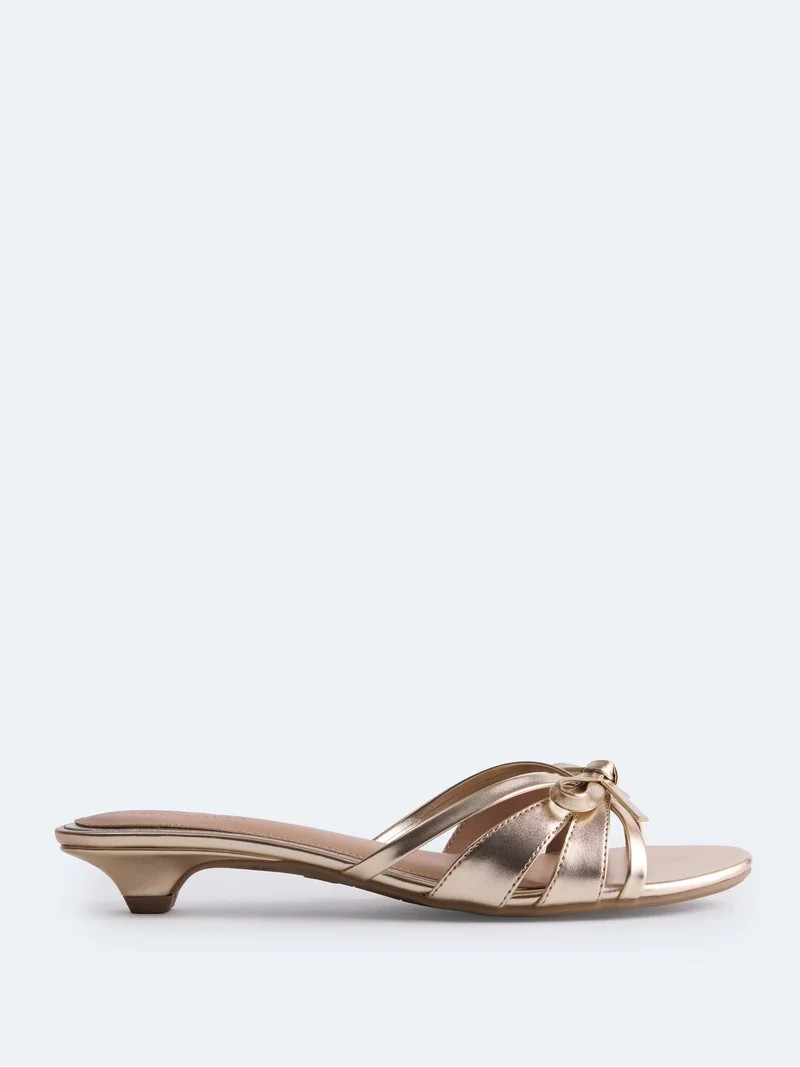 Free Assembly Women's Kitten Heel Sandals with Bow | Walmart (US)