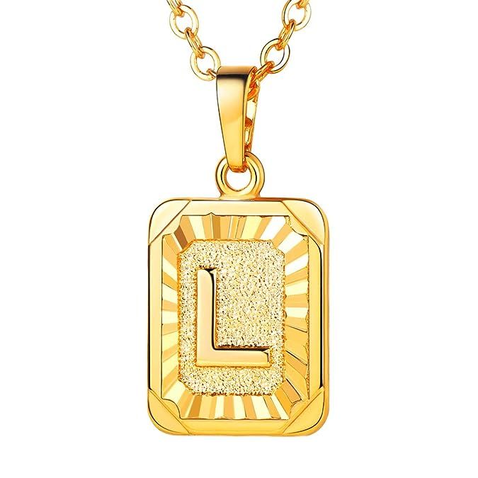 U7 Monogram Necklace A-Z 26 Letters Pendants 18K Gold/Platinum Plated Initial Necklaces for Women... | Amazon (US)