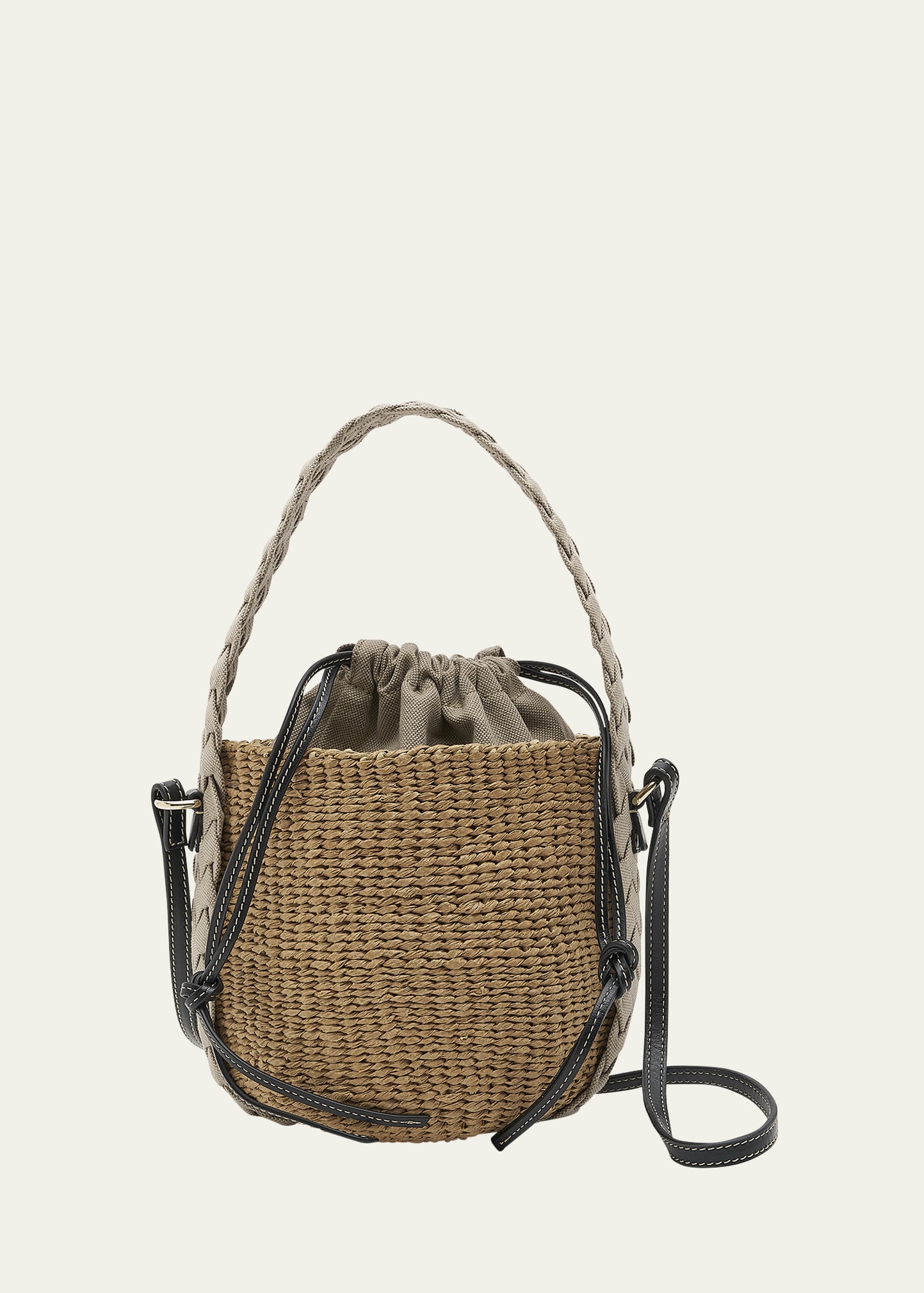 Chloe Woody Braided Straw Basket Bucket Bag | Bergdorf Goodman