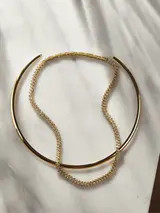 Julia 18K Gold Adjustable Tennis Necklace - Gold/Pavé | BaubleBar